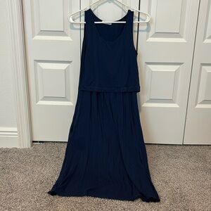 Blue Nursing Dress with Pockets